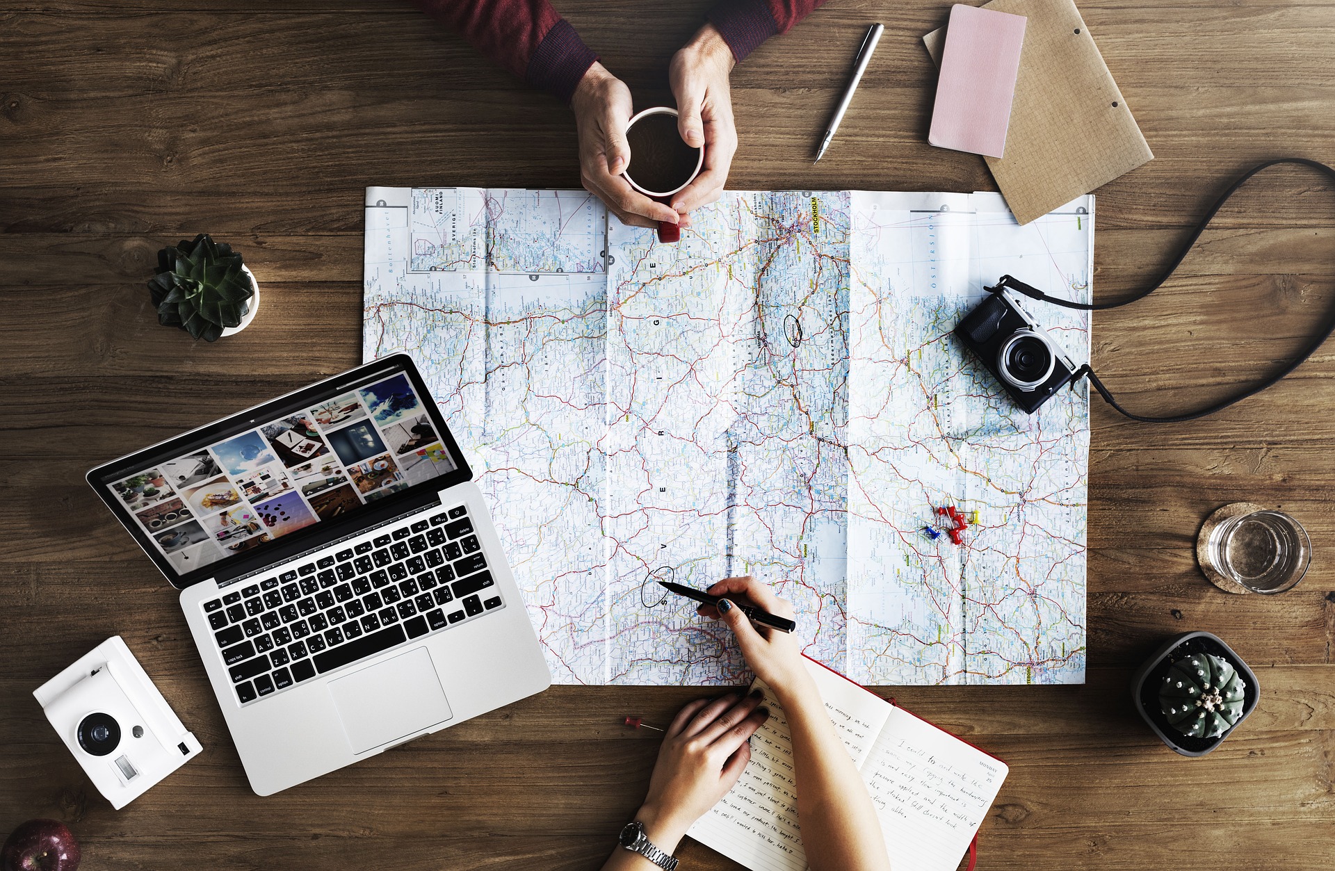 Trip planning using a map